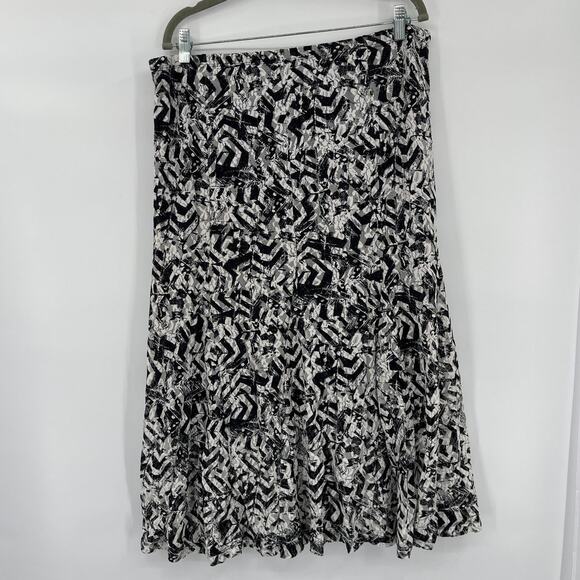 JM Collection Mesh Maxi Skirt Sz L Y2K Artsy Academia Festival Abstract Retro - Picture 6 of 10